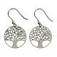 Tree of Life 925 silver diamond earrings 2 cm s3