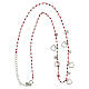 925 silver hearts necklace with red beads 44 cm s5
