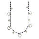 Collar corazones plata 925 granos azules 44 cm s1