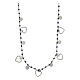 Collar corazones plata 925 granos azules 44 cm s3