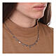 925 silver hearts necklace with blue beads 44 cm s2