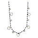 925 silver hearts necklace with blue beads 44 cm s3