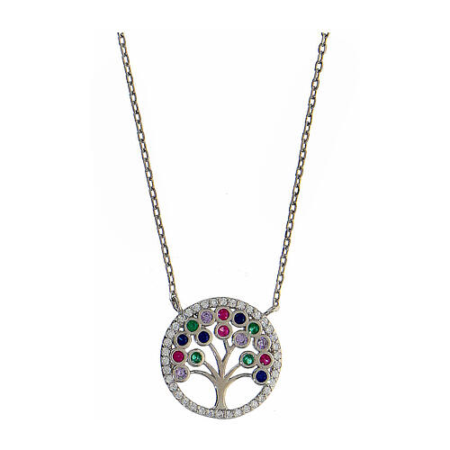 Tree of Life necklace with zircons, 925 silver 1