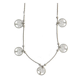 Necklace with Tree of Life medals, 925 silver