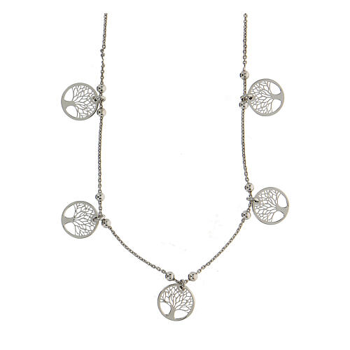 Naszyjnik z medalikami Drzewa Życia, srebro 925 1