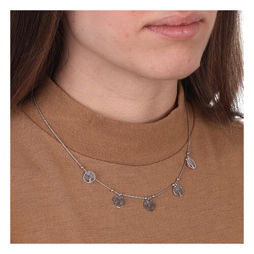 Naszyjnik z medalikami Drzewa Życia, srebro 925 2