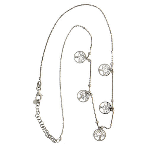 Naszyjnik z medalikami Drzewa Życia, srebro 925 5