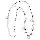 Necklace with hearts and black beads, 925 silver, 44 cm s4