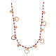 Necklace with hearts and red beads, rosé 925 silver s3