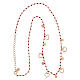 Necklace with hearts and red beads, rosé 925 silver s5