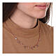 Necklace in 925 rosé silver hearts red beads1 mm s2