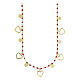 Necklace with hearts and beads of 1 mm, gold plated 925 silver s1
