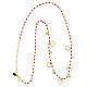 Necklace with hearts and beads of 1 mm, gold plated 925 silver s5