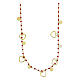 Necklace 925 silver golden hearts grains 1 mm s3