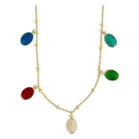 Collier dorato argento 925 medagliette grani 2 mm