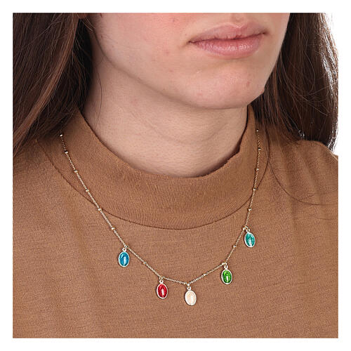 Naszyjnik z medalikami, pozłacane srebro 925 2