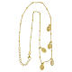 Golden necklace 925 silver medals 2 mm beads s5