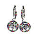 925 silver pendant earrings with colored zircons 2.5 cm s1
