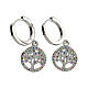 925 silver pendant earrings with colored zircons 2.5 cm s5