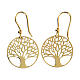 Golden Tree of Life earrings 2 cm in 925 silver s2