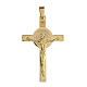 Latin cross pendant, Saint Benedict medal, 14K gold, 6x3.5 cm, 8 g s1