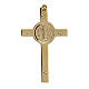 Cross pendant St. Benedict 14kt gold 8 gr 6x3.5 cm linear s3
