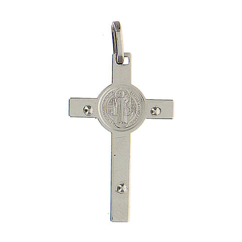 Saint Benedict Crucifix, rhodium plated 925 silver, 3x2 cm 3