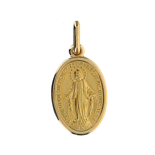 Miraculous Mary pendant 14 kt yellow gold 2 gr 2x1.5 cm 1