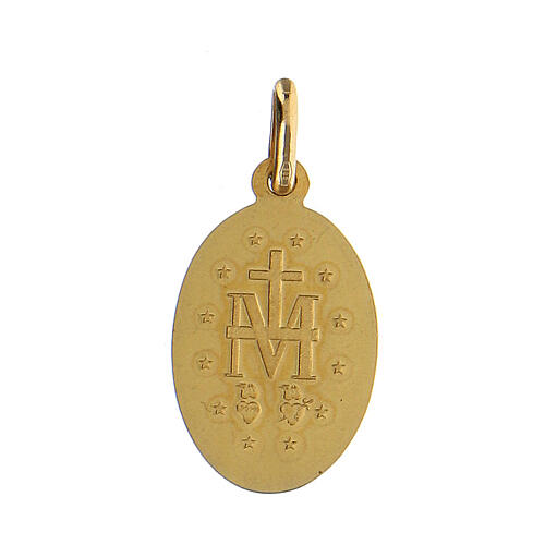 Miraculous Mary pendant 14 kt yellow gold 2 gr 2x1.5 cm 2