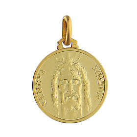 Sancta Sindon medal, IHS, 14K gold, 3.78 g, 2x1.6 cm