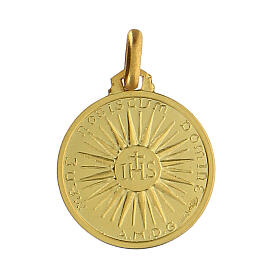 Religious pendant, Holy Face and IHS, 18K gold, 4.3 g, 2x1.6 cm