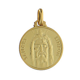 Holy Face of Jesus pendant 18 kt gold 4.30 gr Holy Face IHS 2x1.6 cm