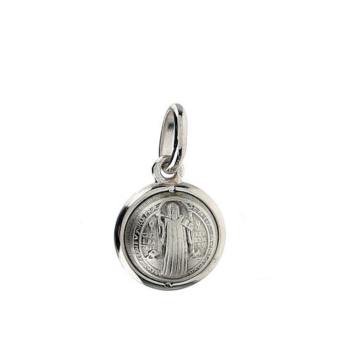 Saint Benedict pendant in 925 silver diam. 1.5 cm 1