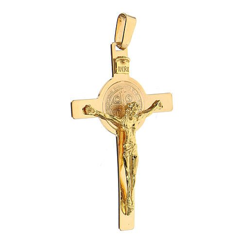 Kreuz-Anhänger mit Sankt Benedikt aus 18 Karat Gold (9,4 g), 6 x 3,5 cm 2
