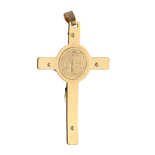 Kreuz-Anhänger mit Sankt Benedikt aus 18 Karat Gold (9,4 g), 6 x 3,5 cm 3