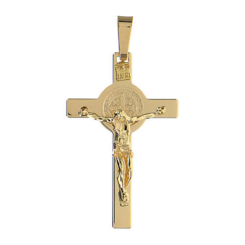 Sankt Benedikt Kruzifix aus 18 Karat Gold (5,6 g), 4,5 x 2,5 cm 1