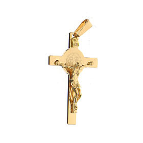 Saint Benedict crucifix pendant, 18K gold, 5.65 g, 4.5x2.5 cm