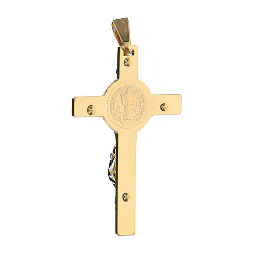 Crucifix Saint Benoît pendentif or 18K 4,5x2,5 cm 5,65 g 3