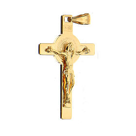 Saint Benedict crucifix, 18K gold pendant, 3.22 g, 3.5x2 cm