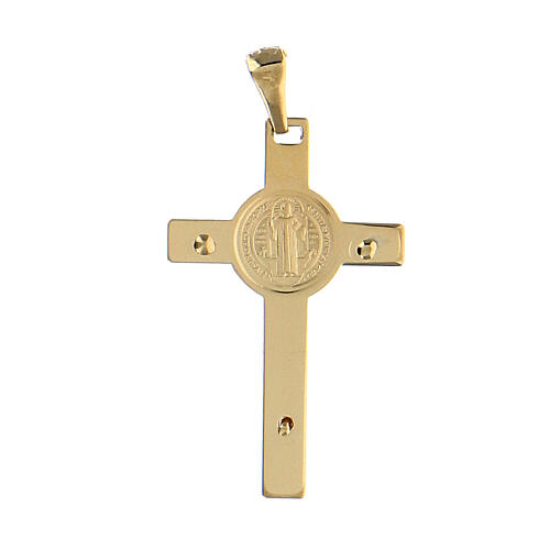 Saint Benedict crucifix, 18K gold pendant, 3.22 g, 3.5x2 cm 3