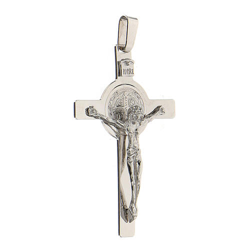 Kreuz-Anhänger von Sankt Benedikt aus 18 Karat Weißgold (9,12 g), 5x3 cm 2