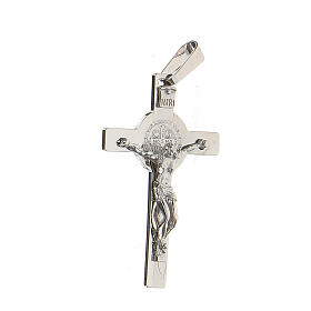 Saint Benedict crucifix, 18K white gold pendant, 5.45 g, 4.5x2.5 cm