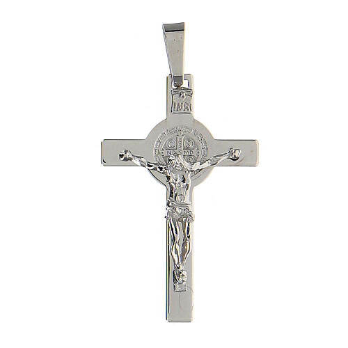 Saint Benedict crucifix, 18K white gold pendant, 5.45 g, 4.5x2.5 cm 1