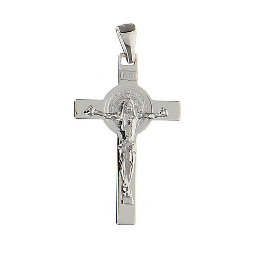 Saint Benedict cross pendant, 18K white gold, 3.17 g, 3.5x2 cm 1