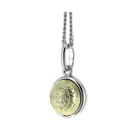 Saint Benedict medal, 18K gold and 925 silver, 4 cm diameter, 2.8 g 4