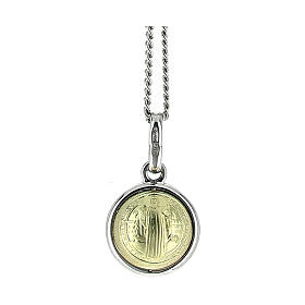 Saint Benedict pendant in 18k gold 925 silver 4 cm 2.8 g