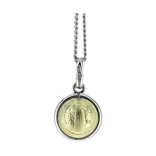 Saint Benedict pendant in 18k gold 925 silver 4 cm 2.8 g 1