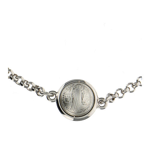Bracelet with Saint Benedict medal, 925 silver 4