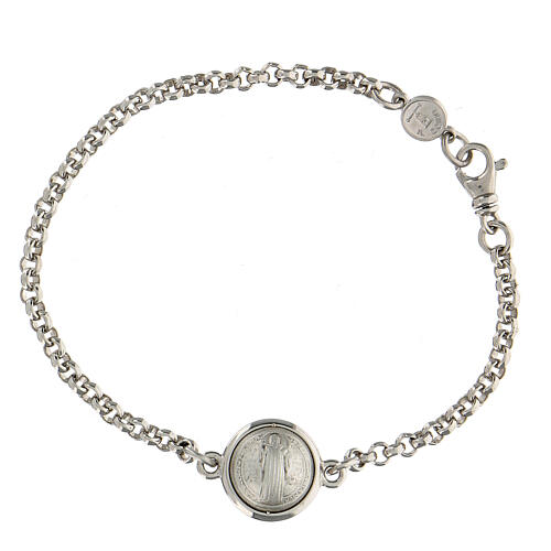 925 sterling silver bracelet with Saint Benedict pendant 1