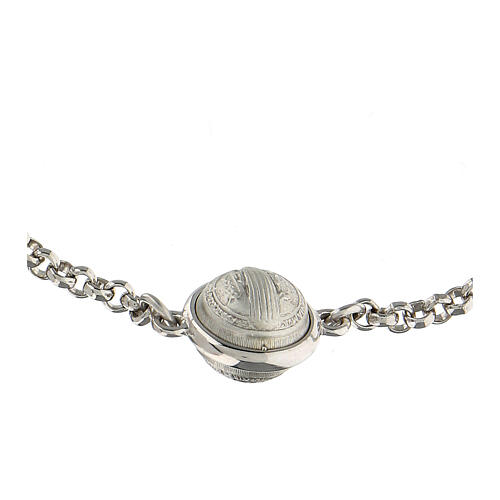 925 sterling silver bracelet with Saint Benedict pendant 2